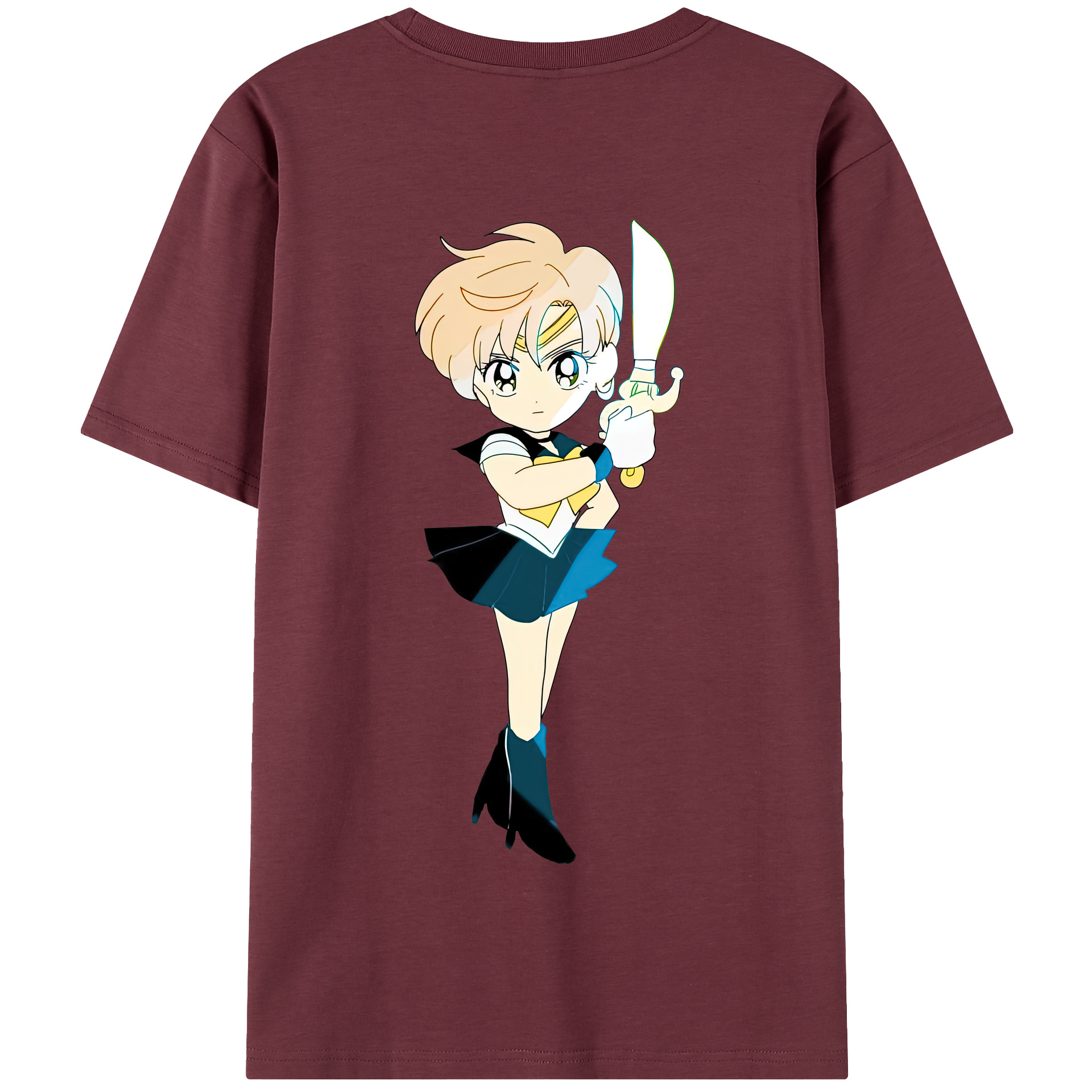 （画像用） 美少女戦士セーラームーン 天王はるか Sailor Moon Tenoh Haruka 綿100％半袖Tシャツ（背面プリント）